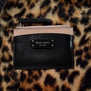 Kate Spade Black and Pink Leather Card Case